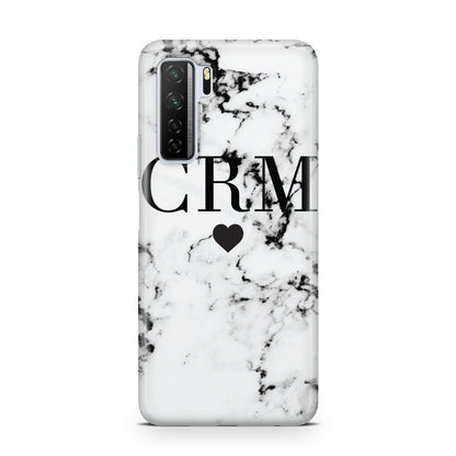 Marble Heart Personalised Initials Huawei P40 Lite 5G Phone Case
