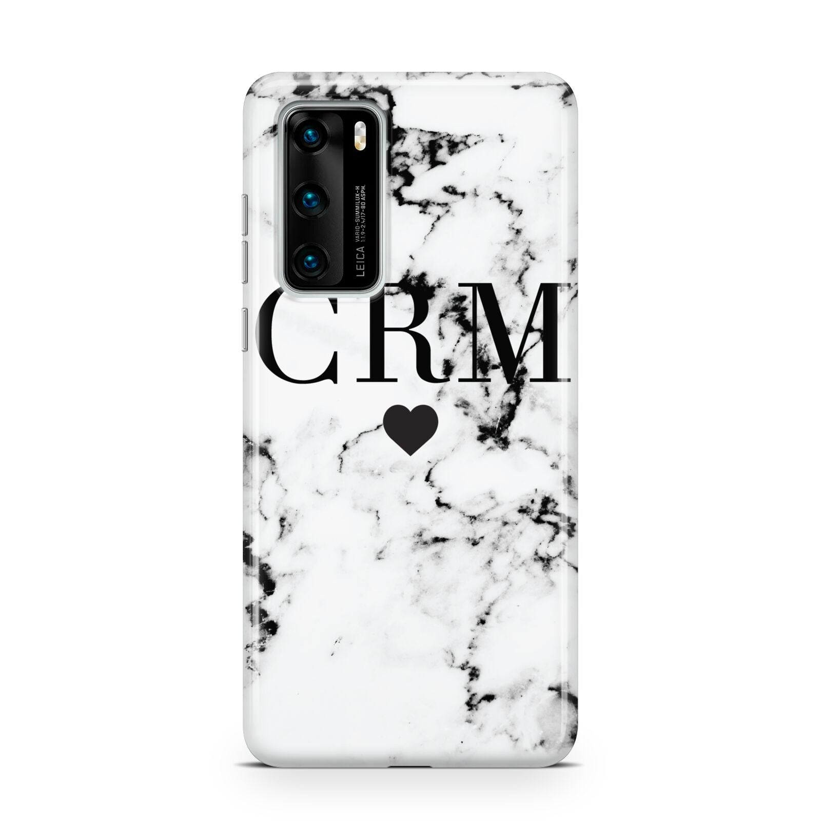 Marble Heart Personalised Initials Huawei P40 Phone Case