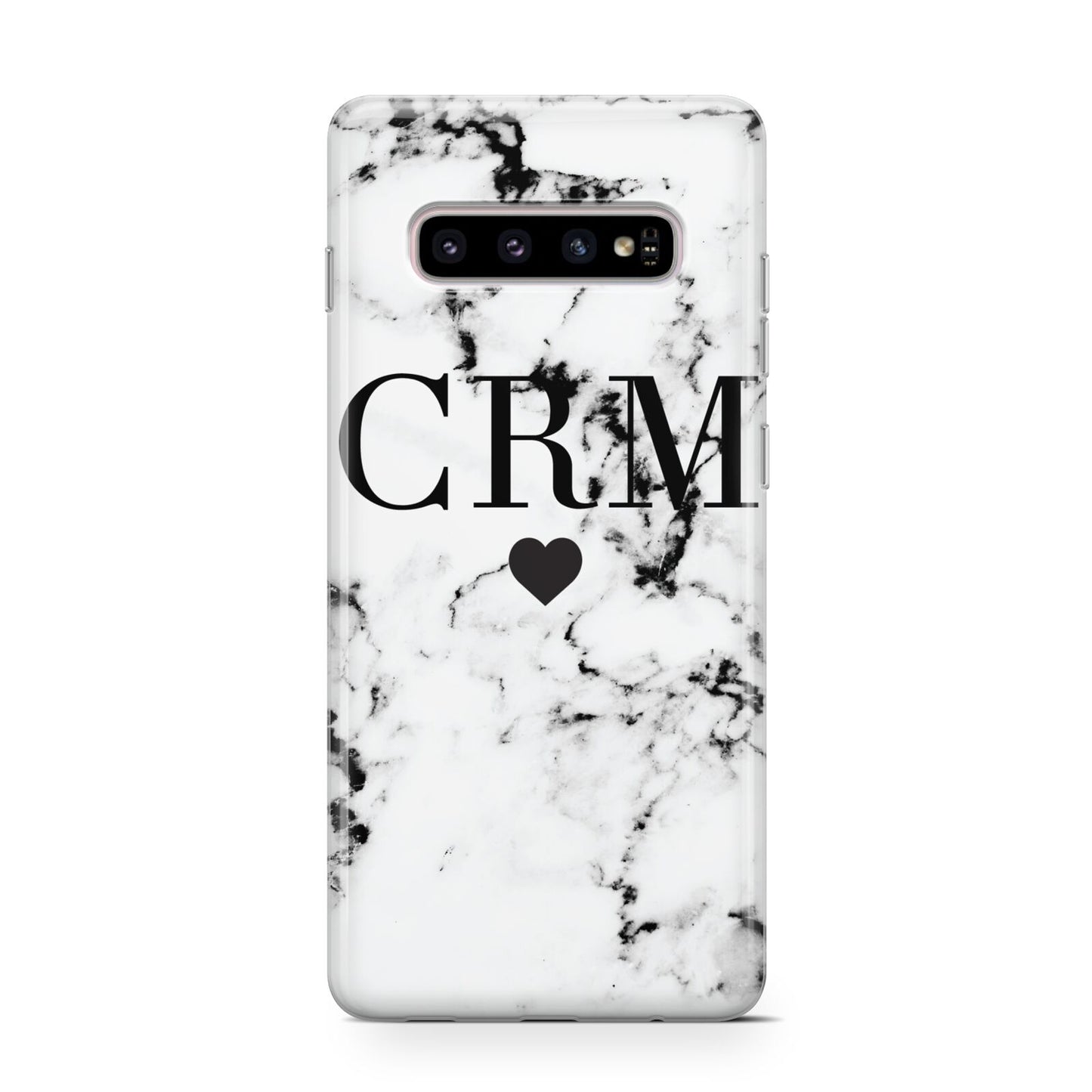 Marble Heart Personalised Initials Protective Samsung Galaxy Case