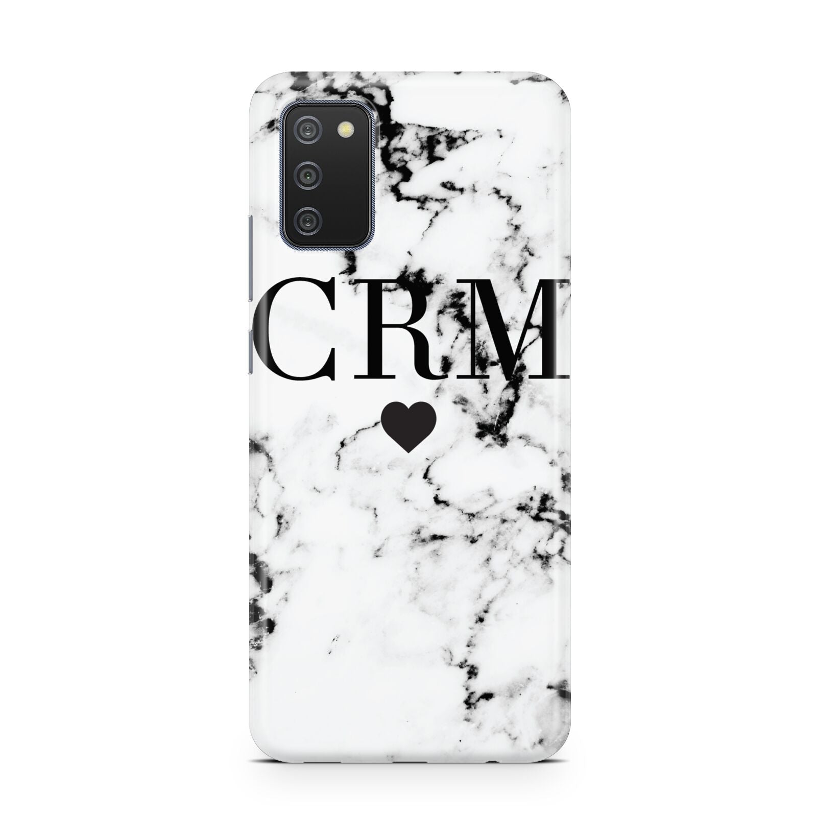 Marble Heart Personalised Initials Samsung A02s Case