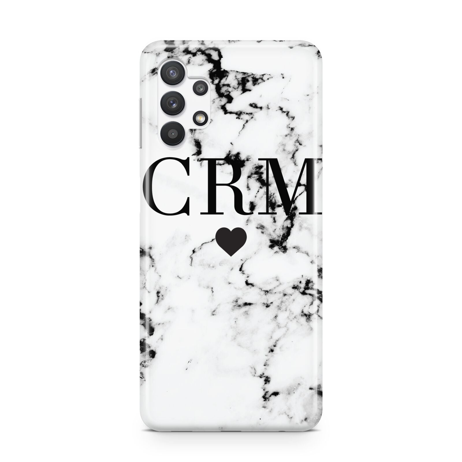 Marble Heart Personalised Initials Samsung A32 5G Case