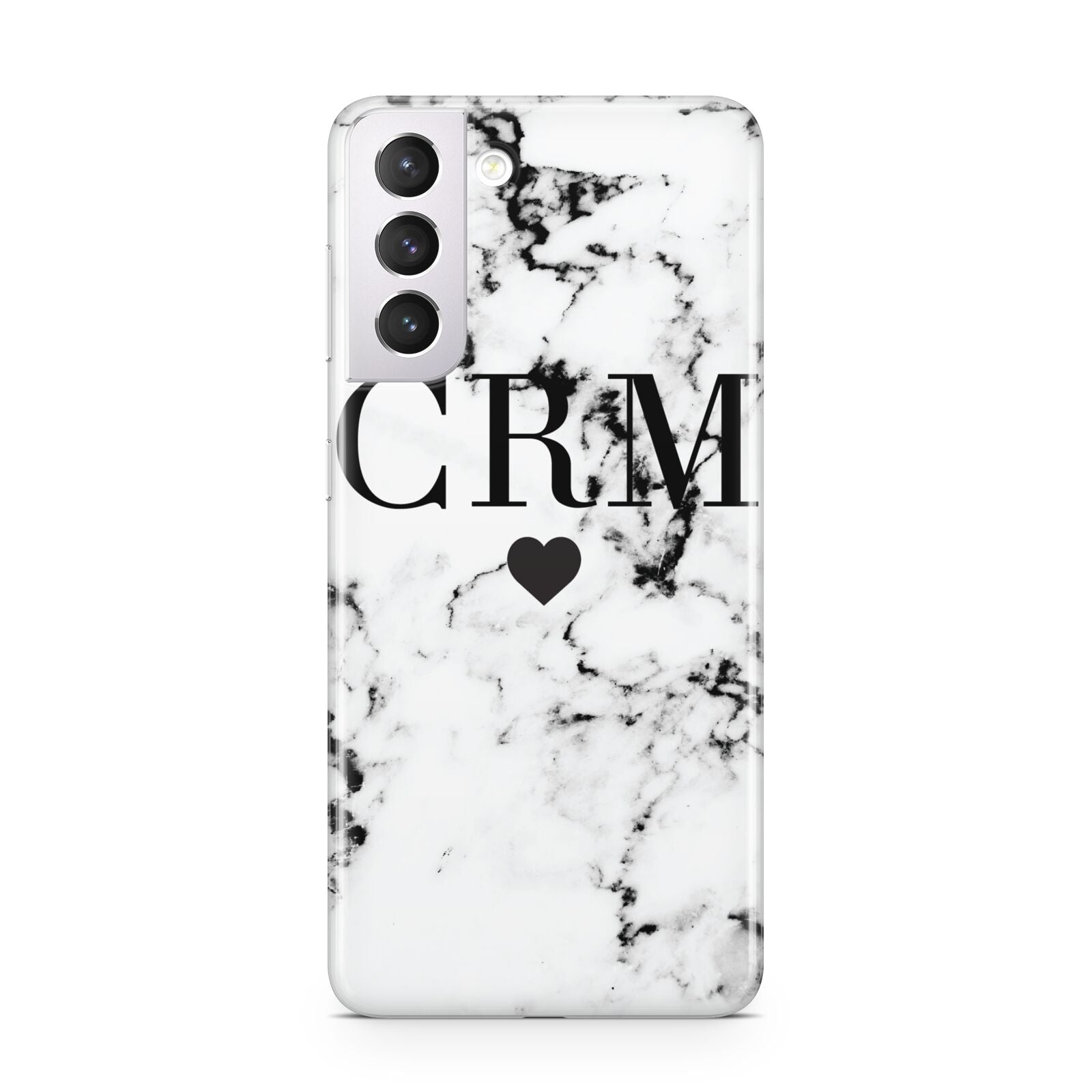 Marble Heart Personalised Initials Samsung S21 Case