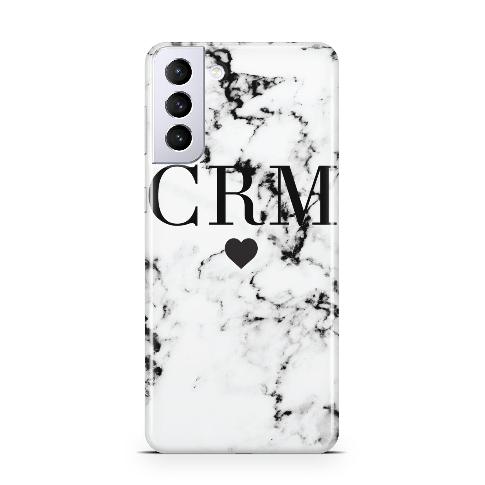 Marble Heart Personalised Initials Samsung S21 Plus Case