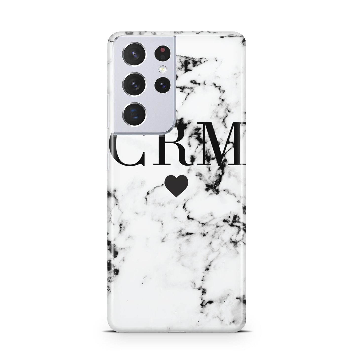 Marble Heart Personalised Initials Samsung S21 Ultra Case