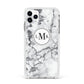Marble Initials Circle Personalised Apple iPhone 11 Pro Max in Silver with White Impact Case