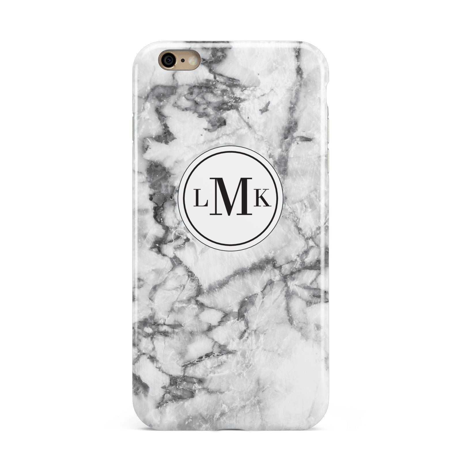 Marble Initials Circle Personalised Apple iPhone 6 Plus 3D Tough Case