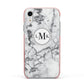Marble Initials Circle Personalised Apple iPhone XR Impact Case Pink Edge on Silver Phone