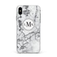 Marble Initials Circle Personalised Apple iPhone Xs Max Impact Case White Edge on Black Phone