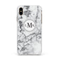 Marble Initials Circle Personalised Apple iPhone Xs Max Impact Case White Edge on Gold Phone