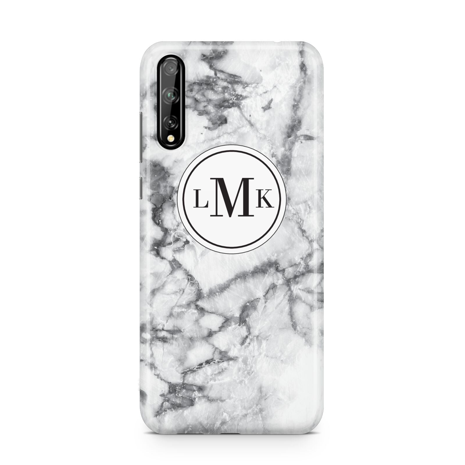 Marble Initials Circle Personalised Huawei Enjoy 10s Phone Case