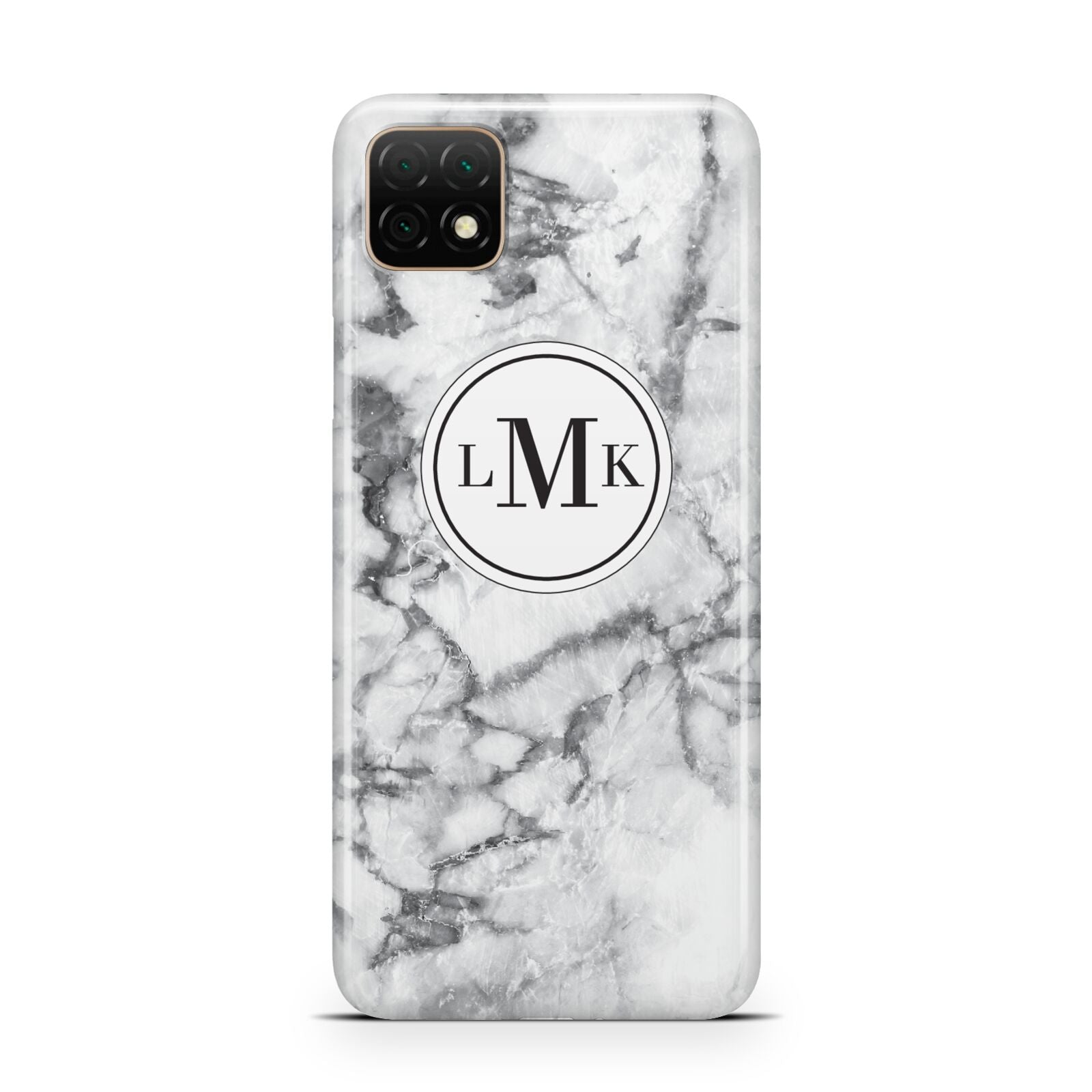 Marble Initials Circle Personalised Huawei Enjoy 20 Phone Case