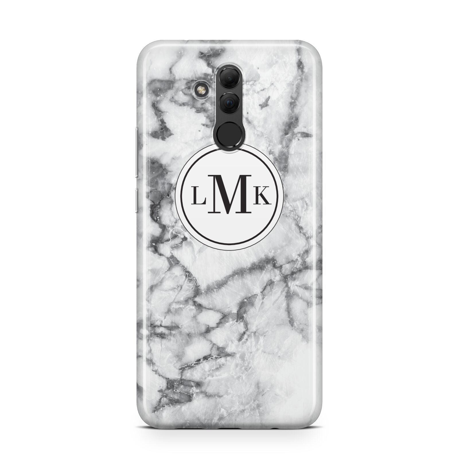 Marble Initials Circle Personalised Huawei Mate 20 Lite