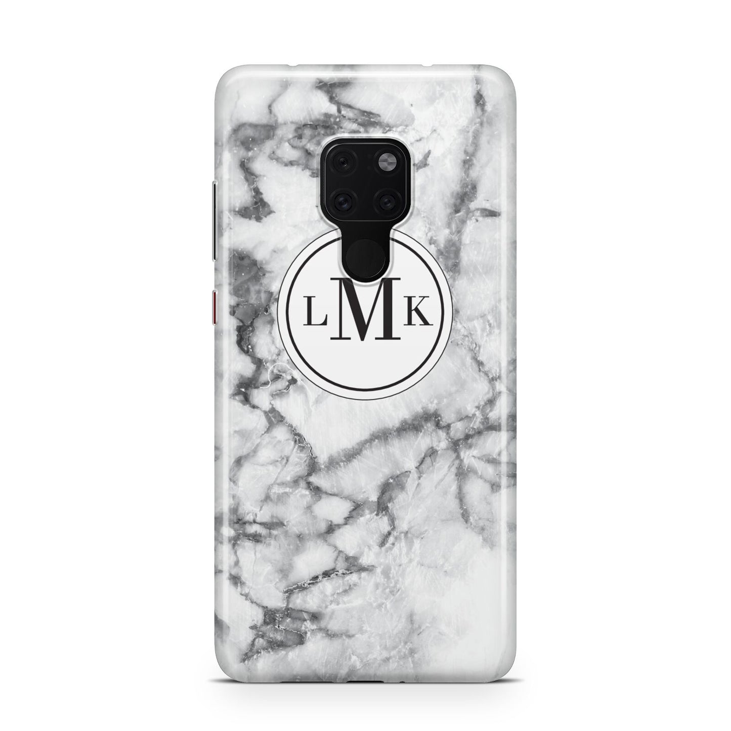 Marble Initials Circle Personalised Huawei Mate 20 Phone Case