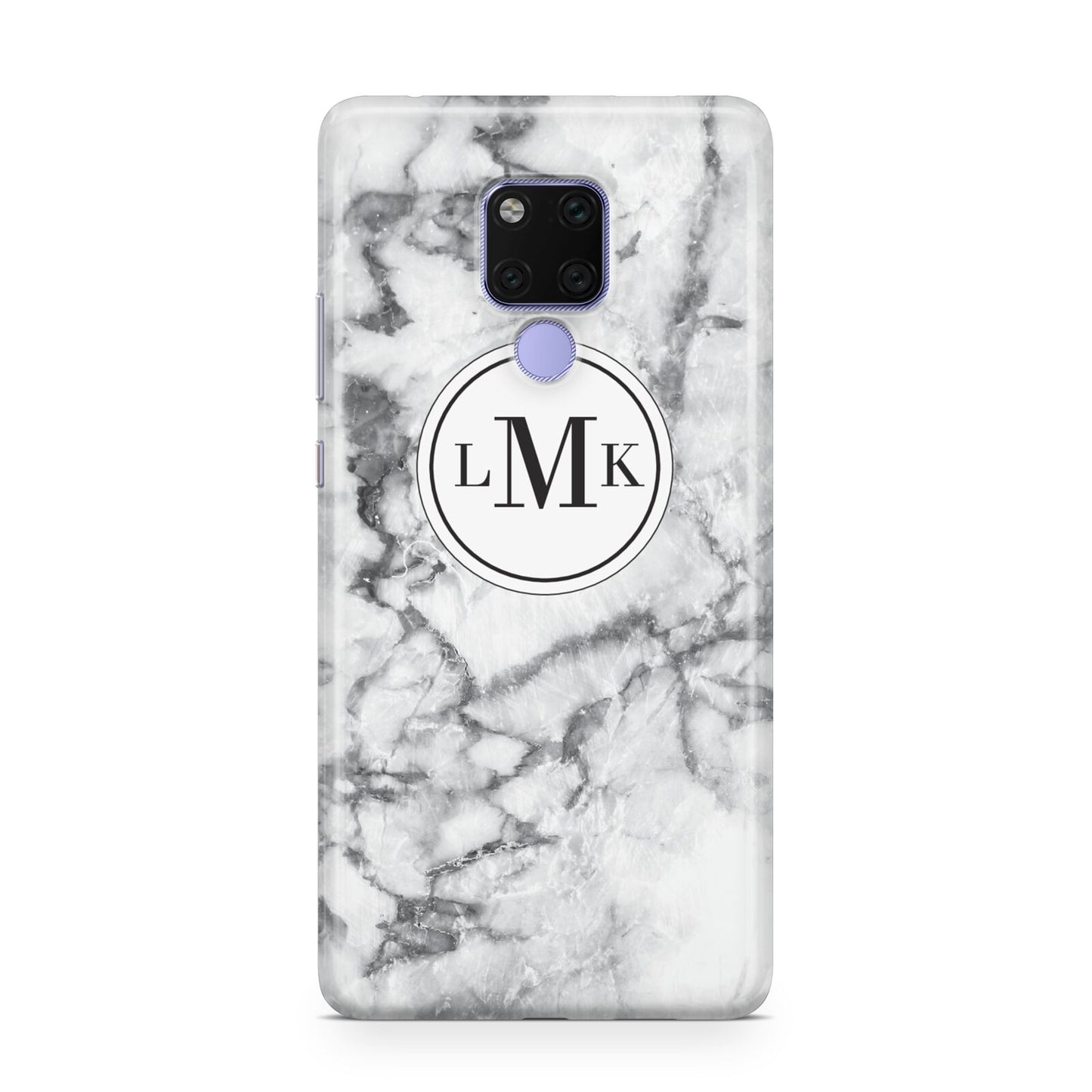 Marble Initials Circle Personalised Huawei Mate 20X Phone Case