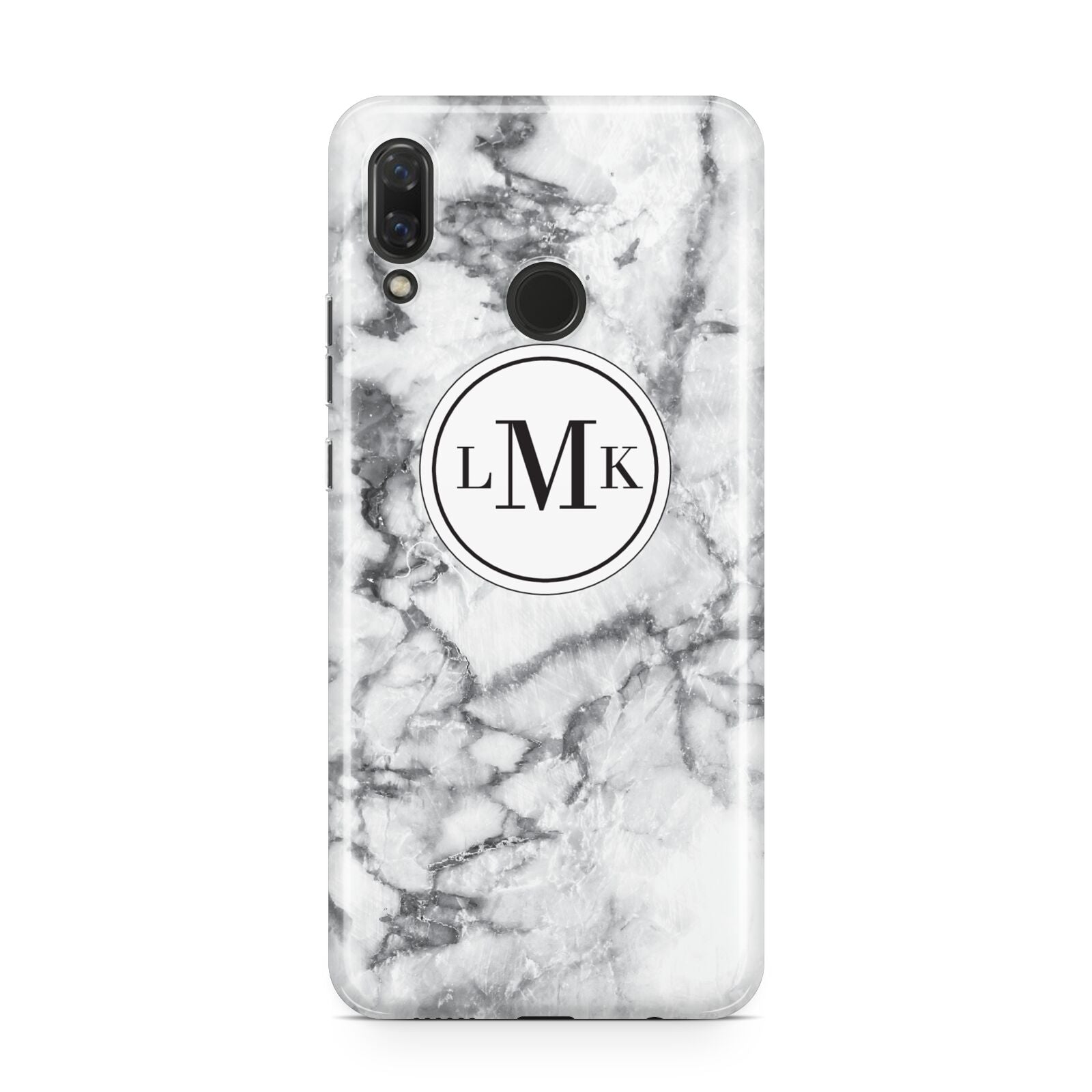 Marble Initials Circle Personalised Huawei Nova 3 Phone Case