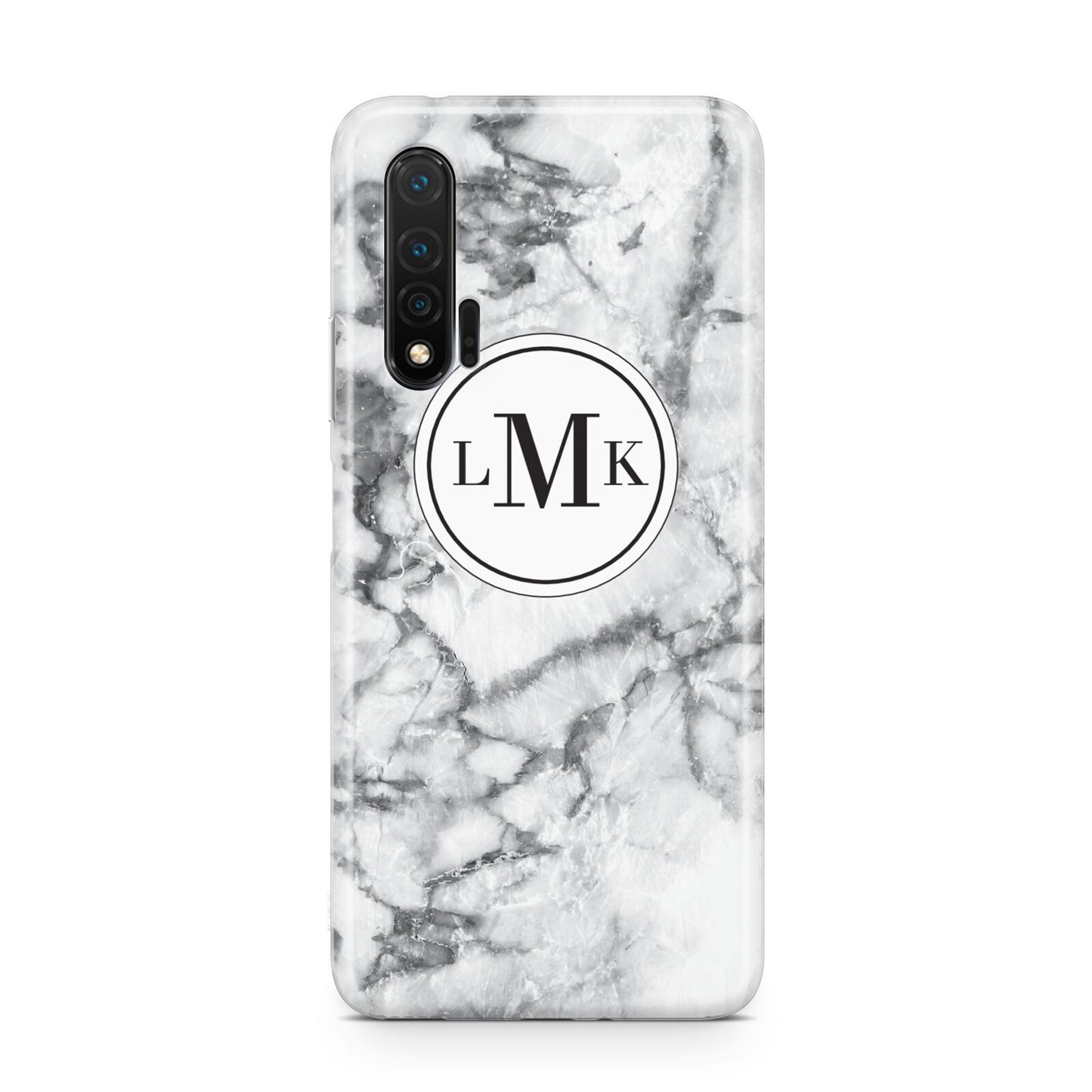 Marble Initials Circle Personalised Huawei Nova 6 Phone Case