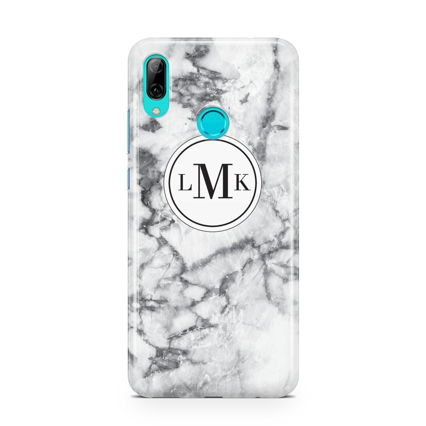 Marble Initials Circle Personalised Huawei P Smart 2019 Case