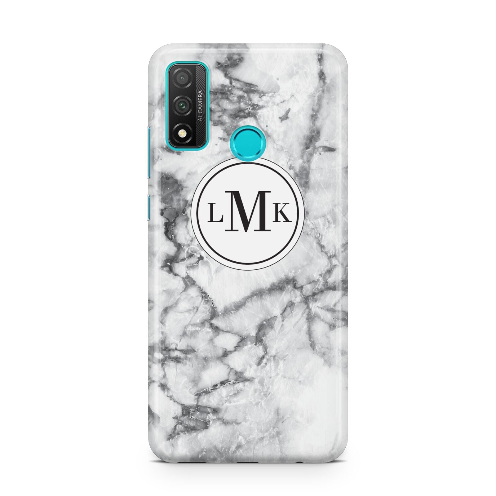 Marble Initials Circle Personalised Huawei P Smart 2020