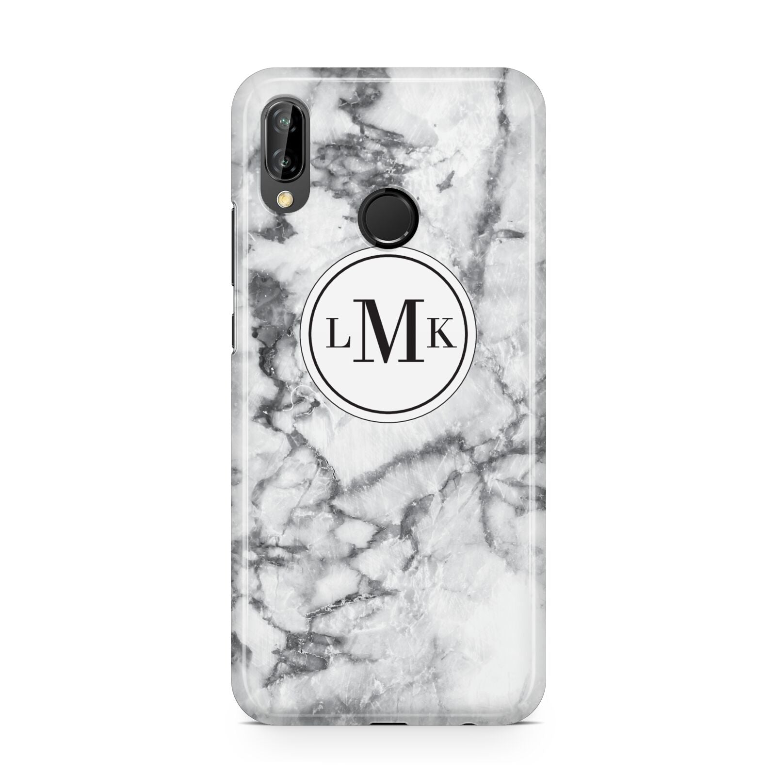 Marble Initials Circle Personalised Huawei P20 Lite Phone Case