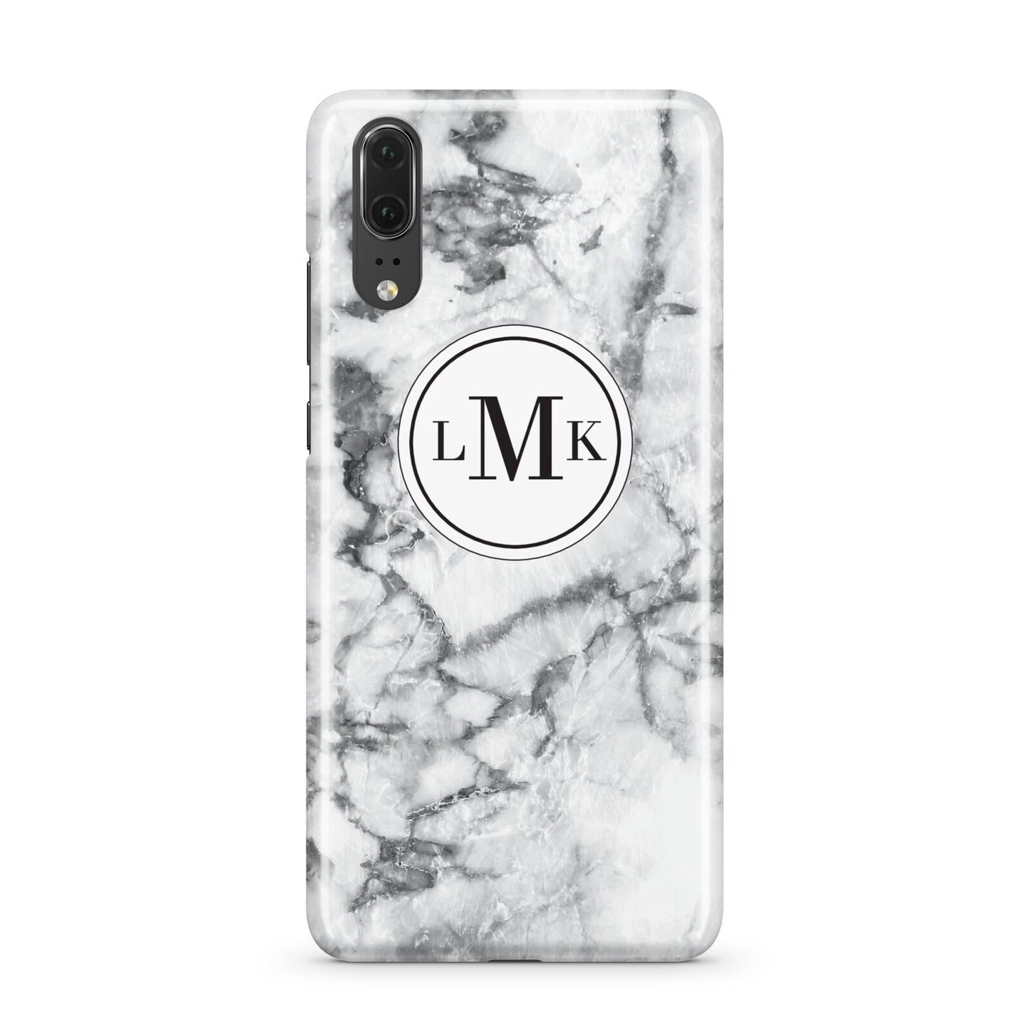 Marble Initials Circle Personalised Huawei P20 Phone Case