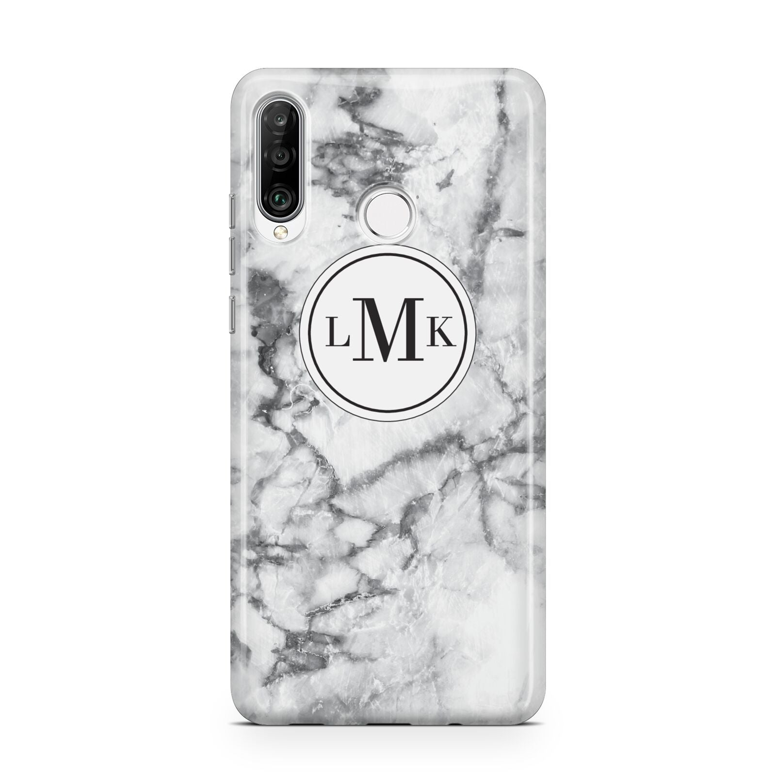 Marble Initials Circle Personalised Huawei P30 Lite Phone Case