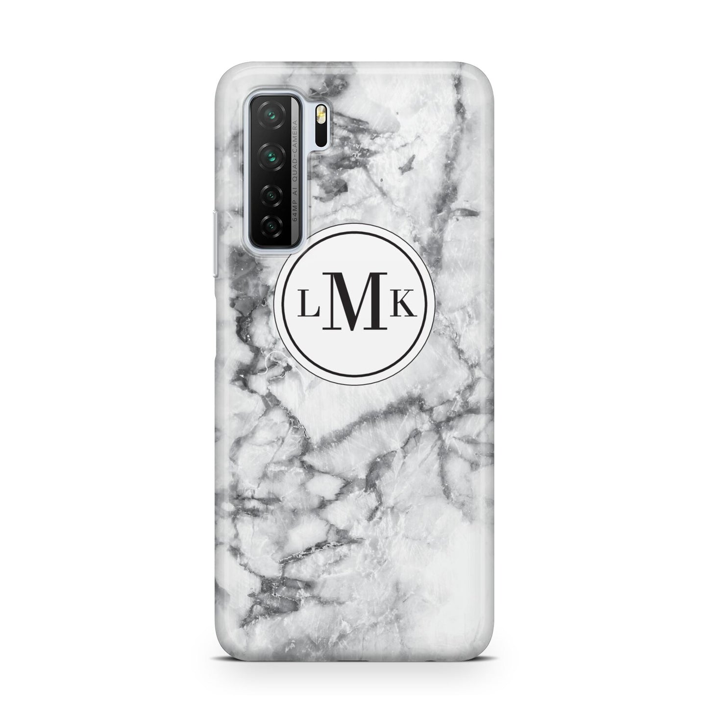 Marble Initials Circle Personalised Huawei P40 Lite 5G Phone Case