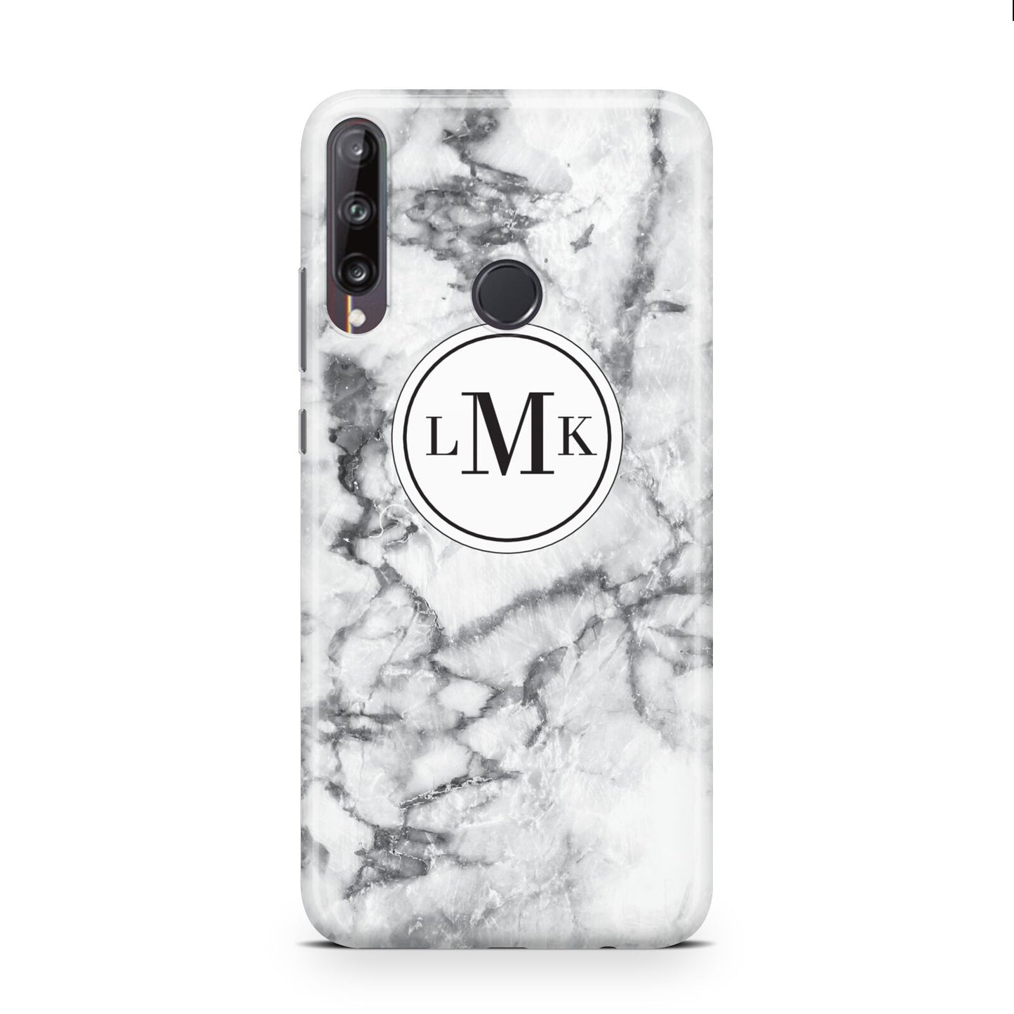 Marble Initials Circle Personalised Huawei P40 Lite E Phone Case