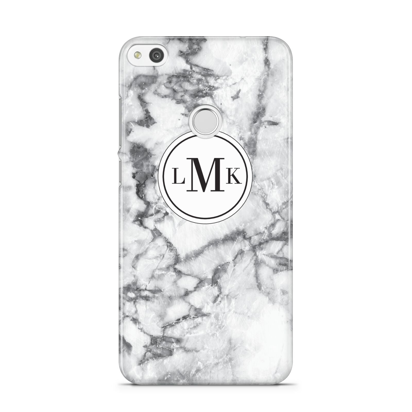 Marble Initials Circle Personalised Huawei P8 Lite Case