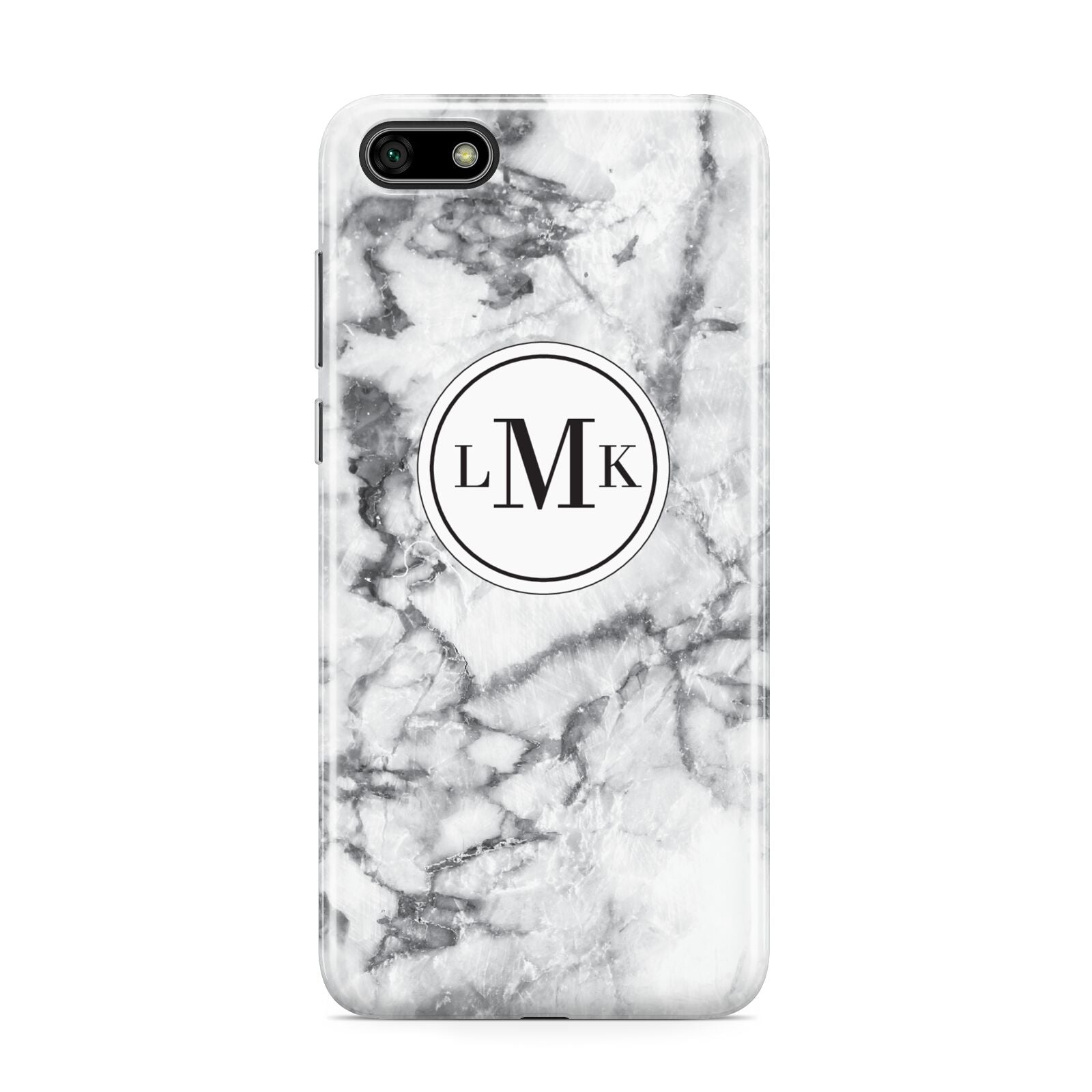 Marble Initials Circle Personalised Huawei Y5 Prime 2018 Phone Case