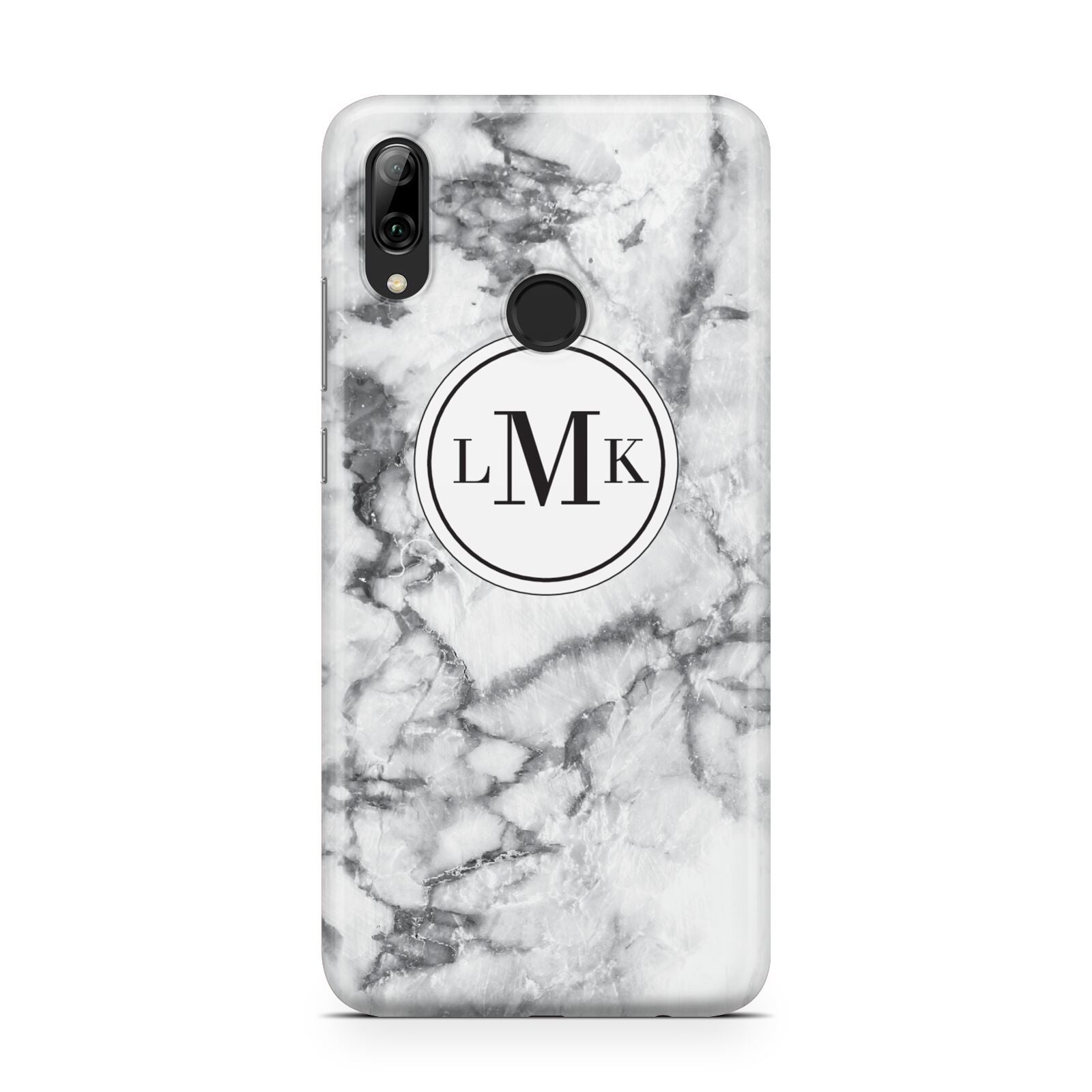 Marble Initials Circle Personalised Huawei Y7 2019