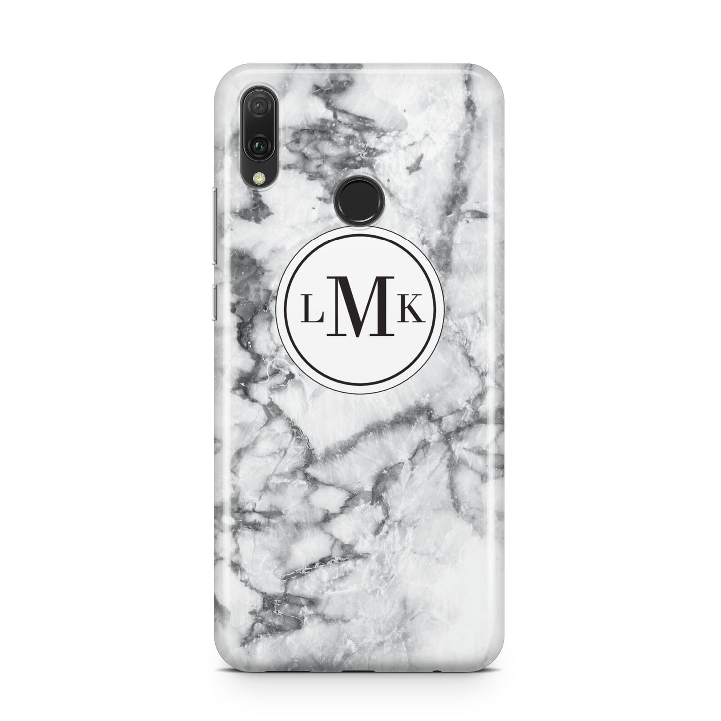 Marble Initials Circle Personalised Huawei Y9 2019