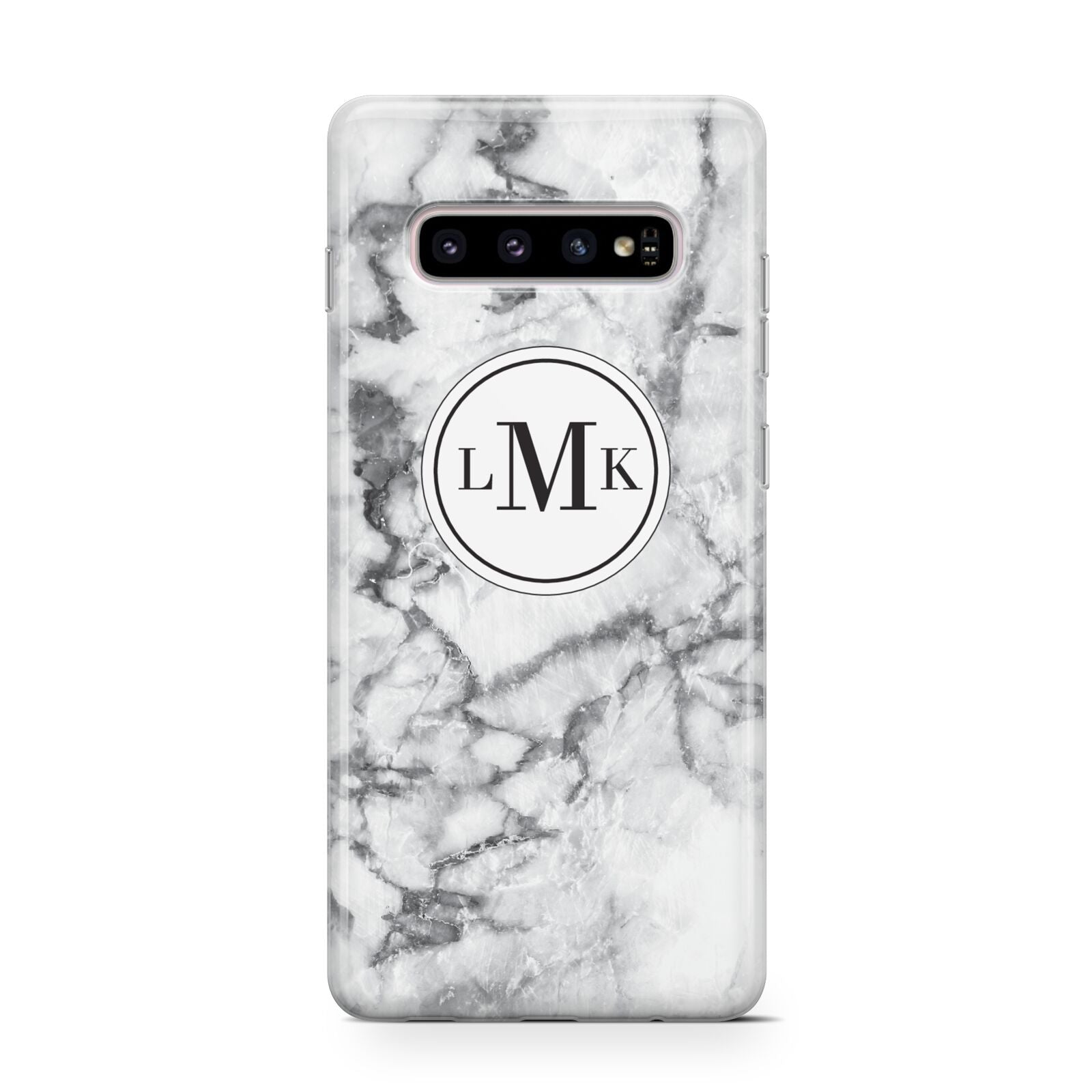 Marble Initials Circle Personalised Protective Samsung Galaxy Case