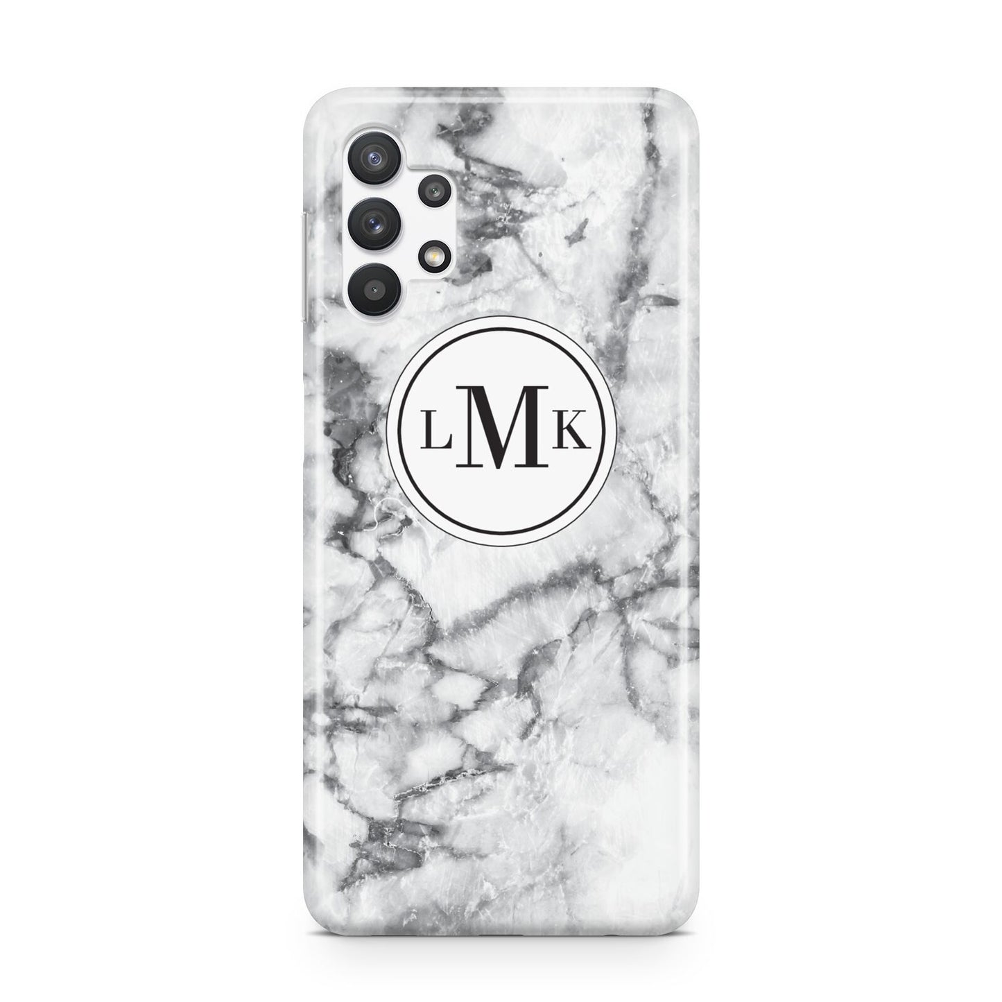 Marble Initials Circle Personalised Samsung A32 5G Case