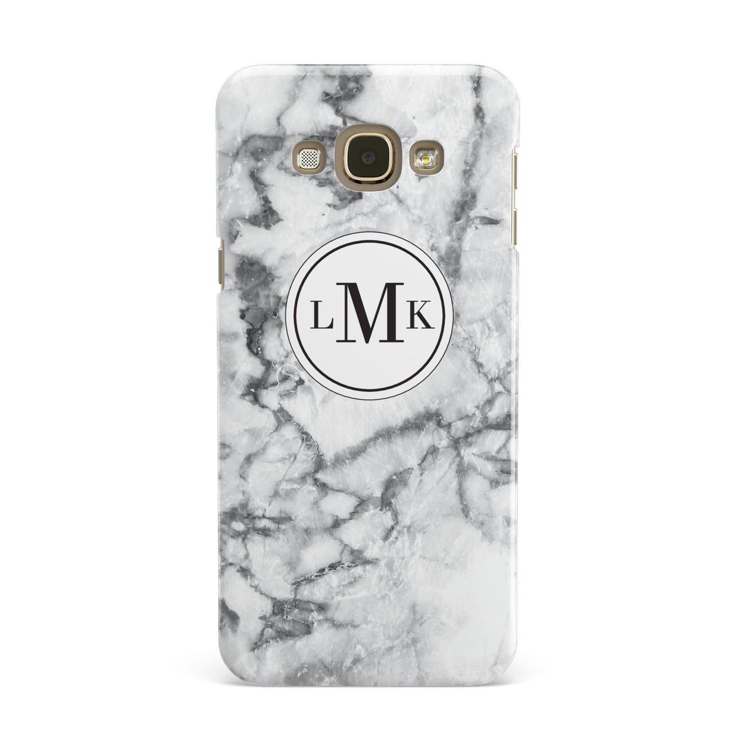 Marble Initials Circle Personalised Samsung Galaxy A8 Case