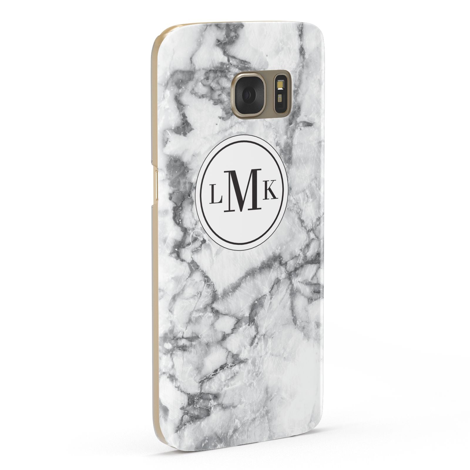 Marble Initials Circle Personalised Samsung Galaxy Case Fourty Five Degrees