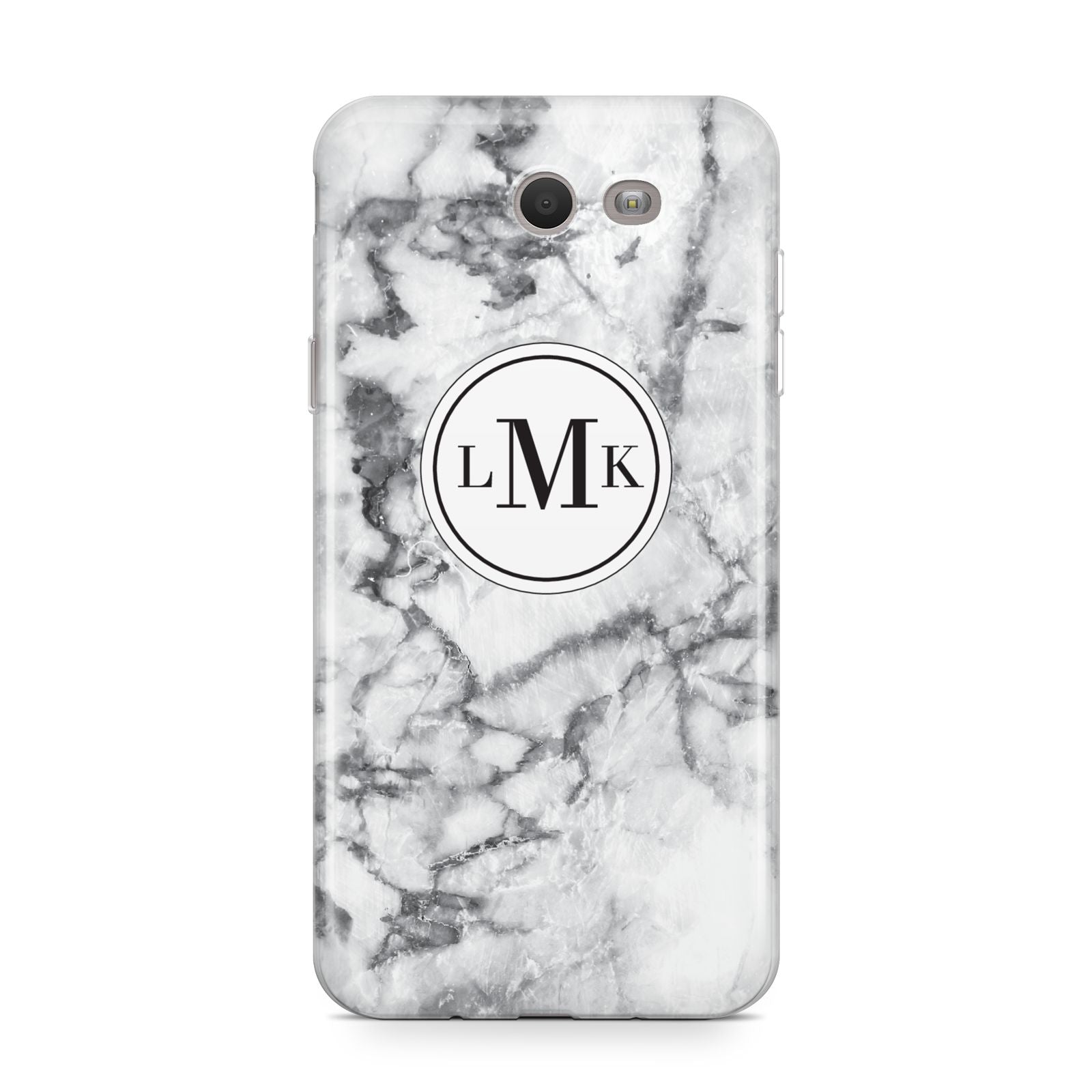 Marble Initials Circle Personalised Samsung Galaxy J7 2017 Case