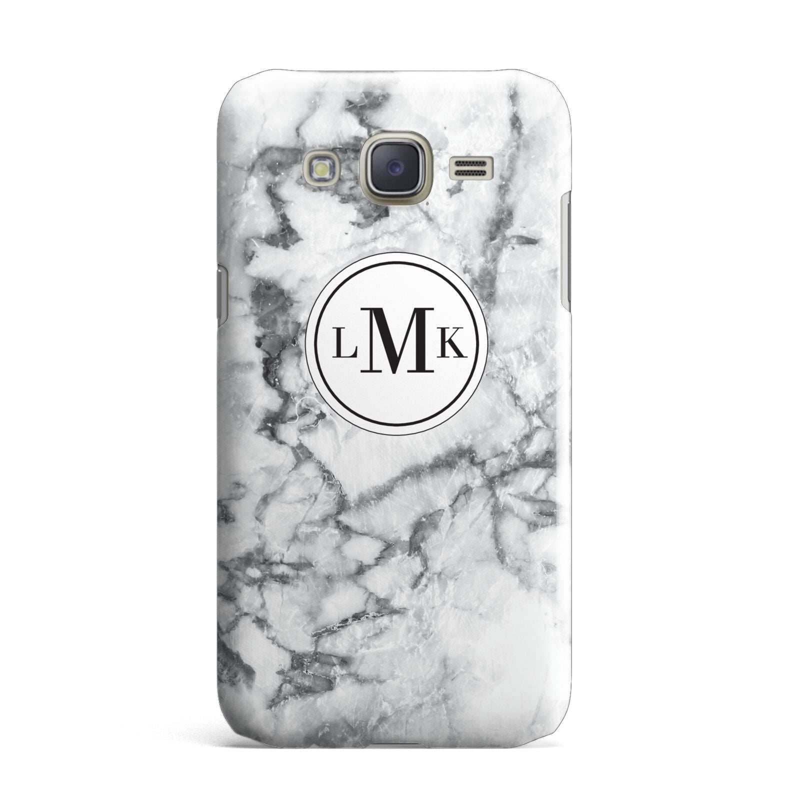 Marble Initials Circle Personalised Samsung Galaxy J7 Case