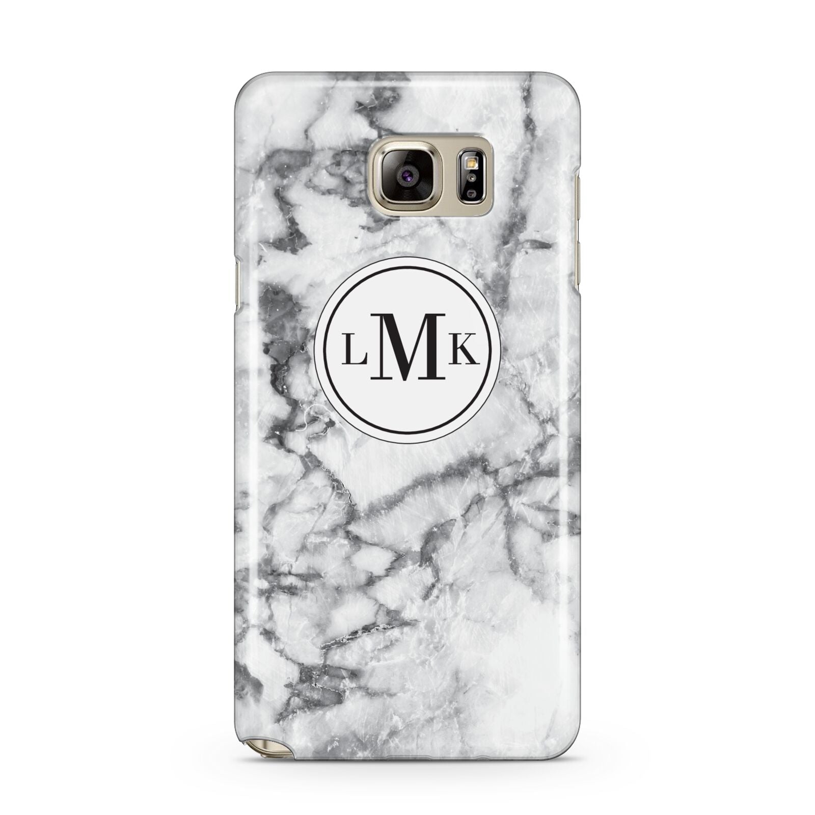 Marble Initials Circle Personalised Samsung Galaxy Note 5 Case