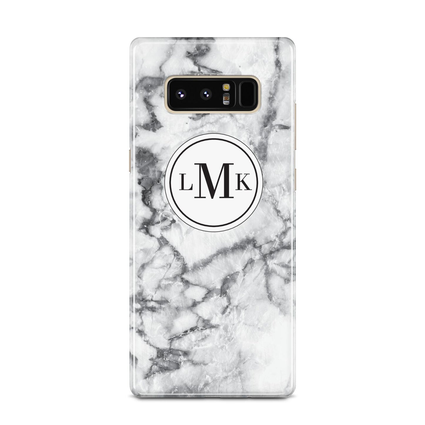 Marble Initials Circle Personalised Samsung Galaxy Note 8 Case