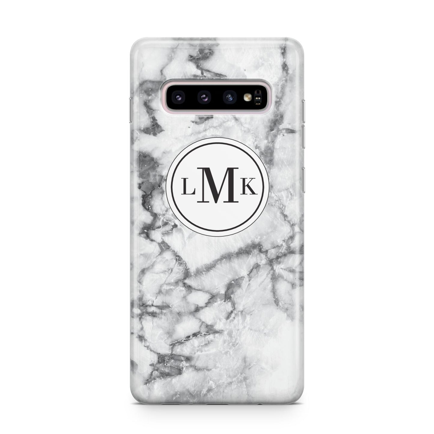 Marble Initials Circle Personalised Samsung Galaxy S10 Plus Case