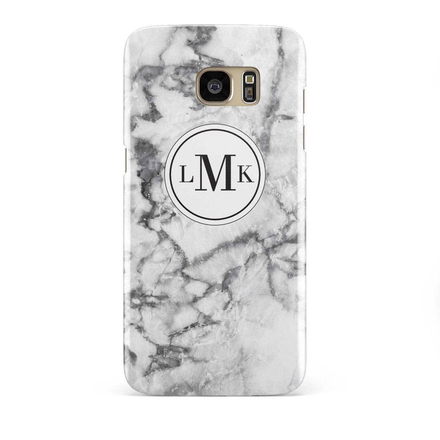 Marble Initials Circle Personalised Samsung Galaxy S7 Edge Case