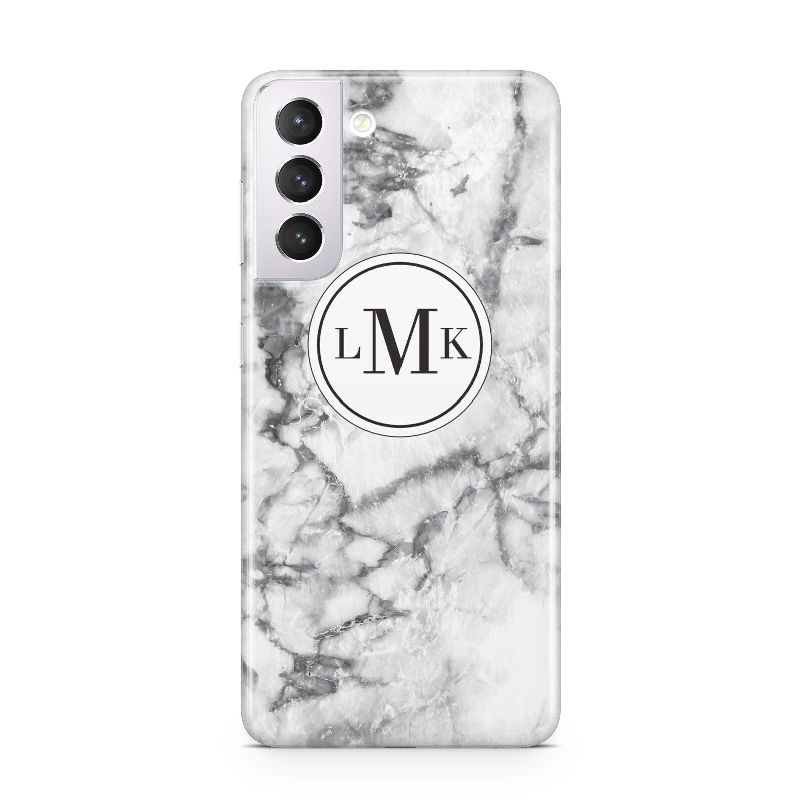 Marble Initials Circle Personalised Samsung S21 Case