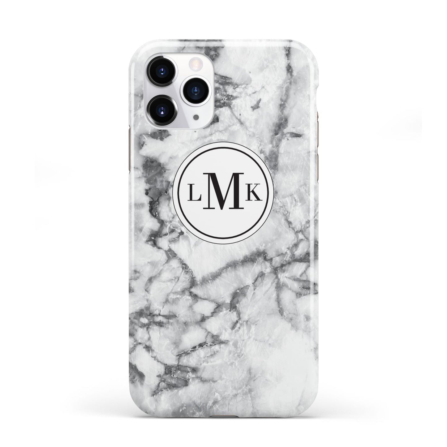 Marble Initials Circle Personalised iPhone 11 Pro 3D Tough Case