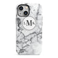 Marble Initials Circle Personalised iPhone 13 Mini Full Wrap 3D Tough Case