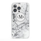 Marble Initials Circle Personalised iPhone 13 Pro Clear Bumper Case