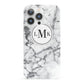 Marble Initials Circle Personalised iPhone 13 Pro Full Wrap 3D Snap Case