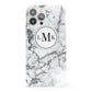 Marble Initials Circle Personalised iPhone 13 Pro Max Full Wrap 3D Snap Case