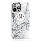 Marble Initials Circle Personalised iPhone 13 Pro Max Full Wrap 3D Tough Case