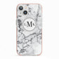 Marble Initials Circle Personalised iPhone 13 TPU Impact Case with Pink Edges