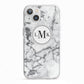 Marble Initials Circle Personalised iPhone 13 TPU Impact Case with White Edges